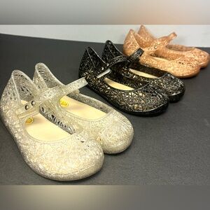 ifans- Set of 3, Little Girl Jelly,Velcro closure shoes, Size:8, EU-26,Pre-Owned